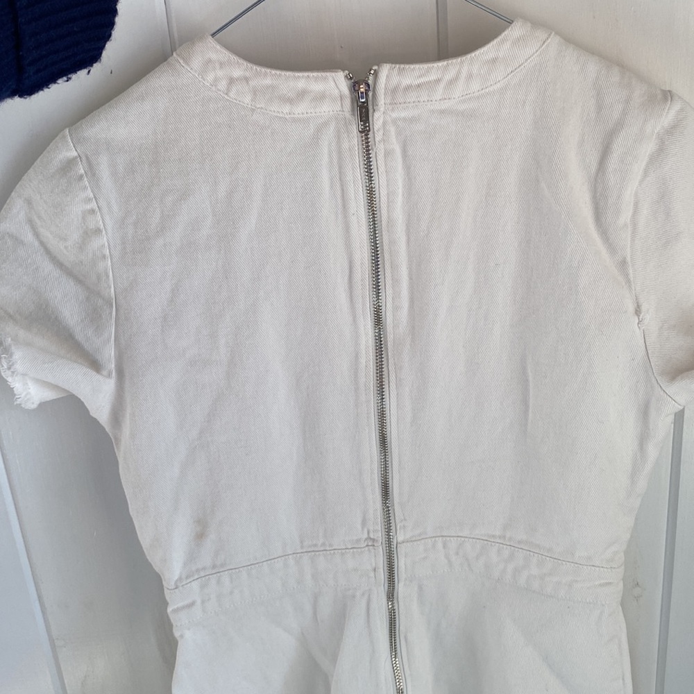 Good condition. Size small white denim, mini dress. - Picture 6 of 6